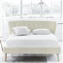 Wave Bed - White Buttons - Single - Beech Leg - Elrick Chalk