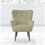 Florence Chair - Self Buttons - Walnut Leg - Elrick Hessian