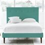 Polka Bed - Self Buttons - Double - Walnut Leg - Cassia Ocean