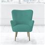 Florence Chair - Self Buttons - Beech Leg - Cassia Ocean