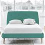 Cosmo Bed - Self Buttons - Superking - Beech Leg - Cassia Ocean