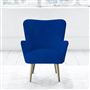 Florence Chair - Self Buttons - Beech Leg - Cassia Cobalt