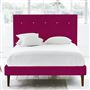 Polka Bed - White Buttons - Superking - Walnut Leg - Cassia Fuchsia