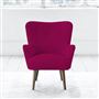 Florence Chair - Self Buttons - Walnut Leg - Cassia Fuchsia