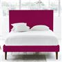 Square Bed - Double - Walnut Leg - Cassia Fuchsia