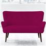 Florence 2 Seater - Self Buttons - Walnut Leg - Cassia Fuchsia