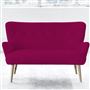 Florence 2 Seater - Self Buttons - Beech Leg - Cassia Fuchsia