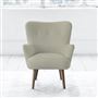 Florence Chair - Self Buttons - Walnut Leg - Cassia Dove