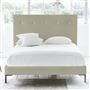 Polka Bed - White Buttons - Superking - Metal Leg - Cassia Dove