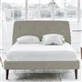 Cosmo Bed - White Buttons - Superking - Walnut Leg - Brera Lino Pebble