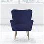 Florence Chair - Self Buttons - Beech Leg - Brera Lino Ultra Marine