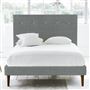 Polka Bed - White Buttons - Superking - Walnut Leg - Brera Lino Zinc