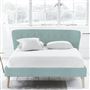 Wave Bed - White Buttons - Superking - Beech Leg - Brera Lino Celadon
