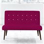 Eva 2 Seater - White Buttons - Walnut Leg - Cassia Fuchsia