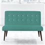 Eva 2 Seater - White Buttons - Walnut Leg - Cassia Ocean