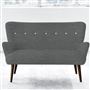 Florence 2 Seater - White Buttons - Walnut Leg - Elrick Steel