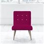 Eva Chair - White Buttons - Beech Leg - Cassia Fuchsia