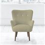 Florence Chair - White Buttons - Walnut Leg - Elrick Hessian