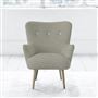 Florence Chair - White Buttons - Beech Leg - Brera Lino Pebble