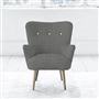 Florence Chair - White Buttons - Beech Leg - Brera Lino Granite