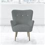 Florence Chair - White Buttons - Beech Leg - Brera Lino Zinc