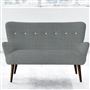Florence 2 Seater - White Buttons - Walnut Leg - Brera Lino Zinc