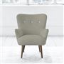 Florence Chair - White Buttons - Walnut Leg - Brera Lino Pebble