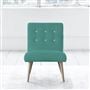 Eva Chair - White Buttons - Beech Leg - Cassia Ocean