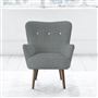 Florence Chair - White Buttons - Walnut Leg - Brera Lino Zinc