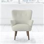 Florence Chair - White Buttons - Walnut Leg - Elrick Alabaster