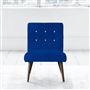 Eva Chair - White Buttons - Walnut Leg - Cassia Cobalt