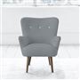 Florence Chair - White Buttons - Walnut Leg - Elrick Zinc