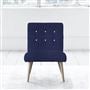 Eva Chair - White Buttons - Beech Leg - Brera Lino Ultra Marine