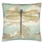 Dragonfly over Clouds Sky Blue Cushion 