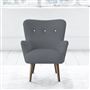 Florence Chair - White Buttonss - Walnut Leg - Conway Gunmetal