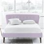 Wave Bed - White Buttons - Superking - Walnut Leg - Conway Orchid