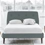 Cosmo Bed - Self Buttons - Single - Walnut Leg - Rothesay Aqua