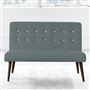 Eva Sofa - White Buttons - Walnut Leg - Rothesay Aqua