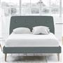 Cosmo Bed - White Buttons - Double - Beech Leg - Rothesay Aqua