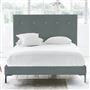 Polka Bed - White Buttons - King - Metal Leg - Rothesay Aqua