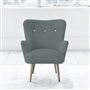 Florence Chair - White Buttonss - Beech Leg - Rothesay Aqua