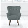 Florence Chair - White Buttonss - Walnut Leg - Rothesay Aqua