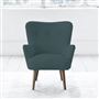Florence Chair - Self Buttonss - Walnut Leg - Rothesay Azure