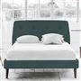 Cosmo Bed - Self Buttons - Superking - Walnut Leg - Rothesay Azure