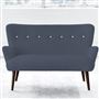 Florence Sofa - White Buttons - Walnut Leg - Rothesay Denim