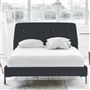 Cosmo Bed - White Buttons - Double - Metal Leg - Rothesay Indigo