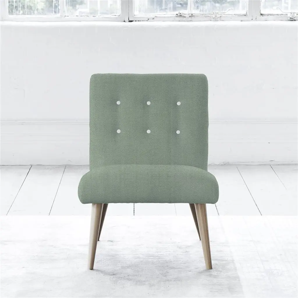 Eva Chair - White Buttons - Beech Leg - Brera Lino Jade