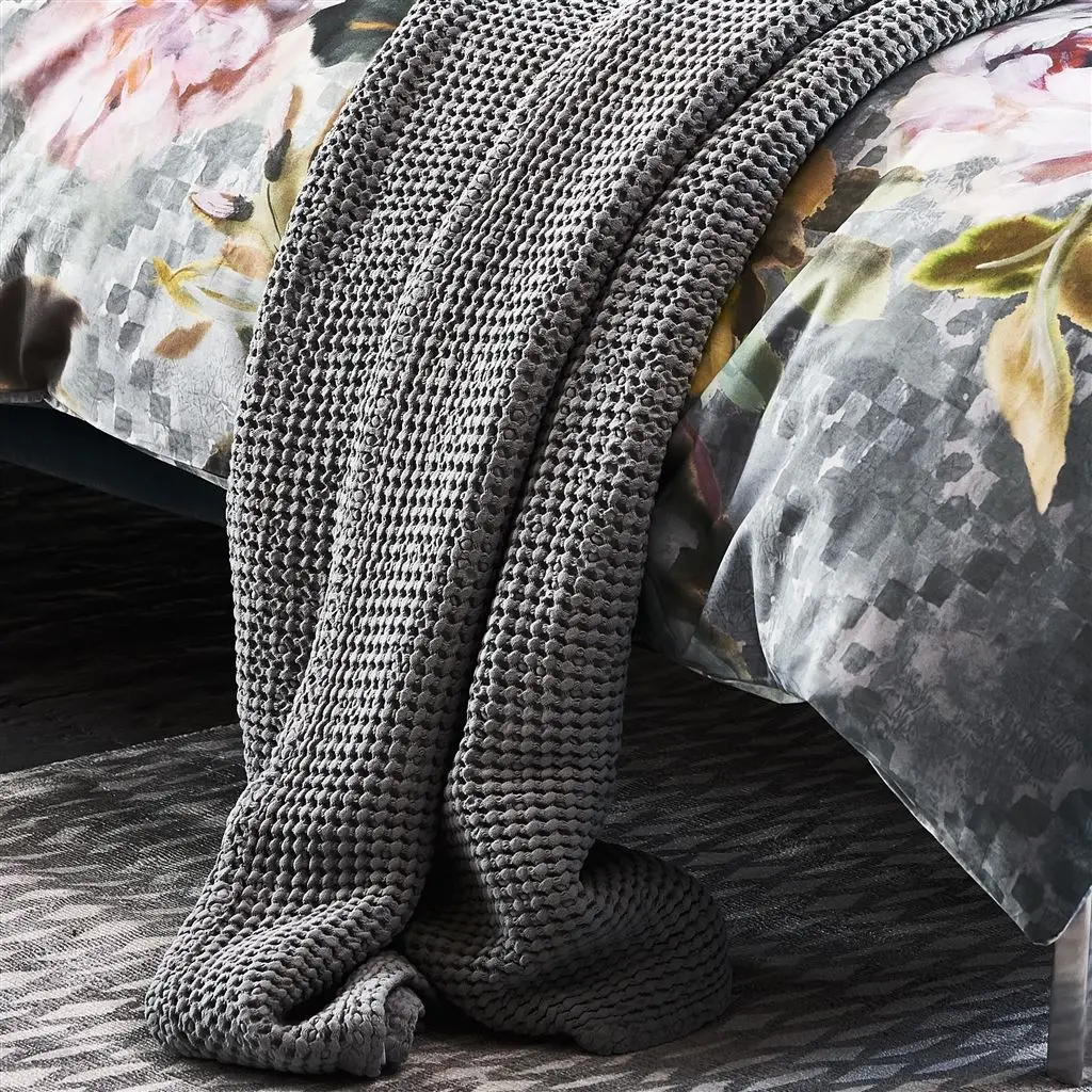 Alba Pale Grey Cotton Throw
