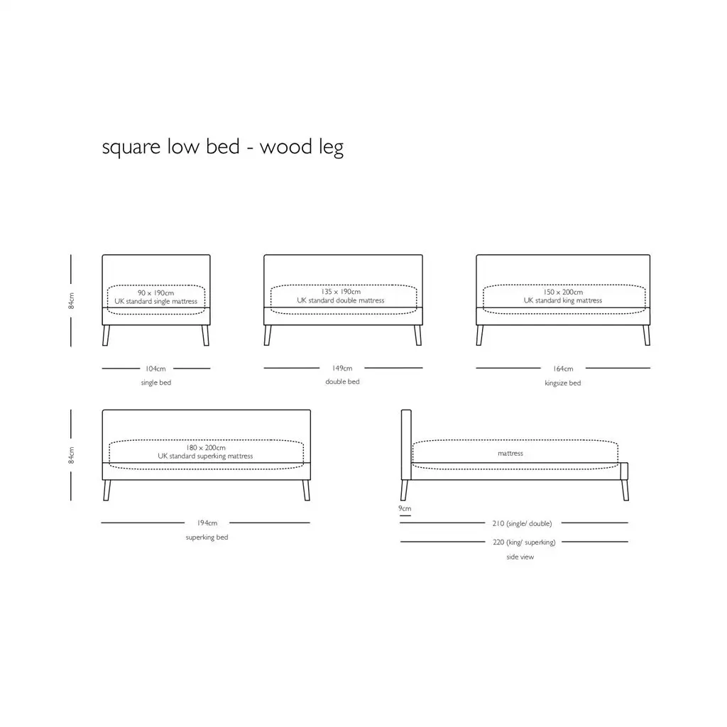Square Low Bed