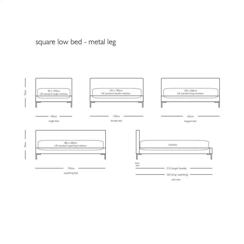 Square Low Bed